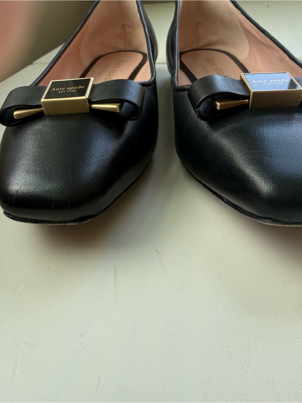 Kate Spade New York Black Leather Bowdie ballet Flats with bows - Picture 7 of 10